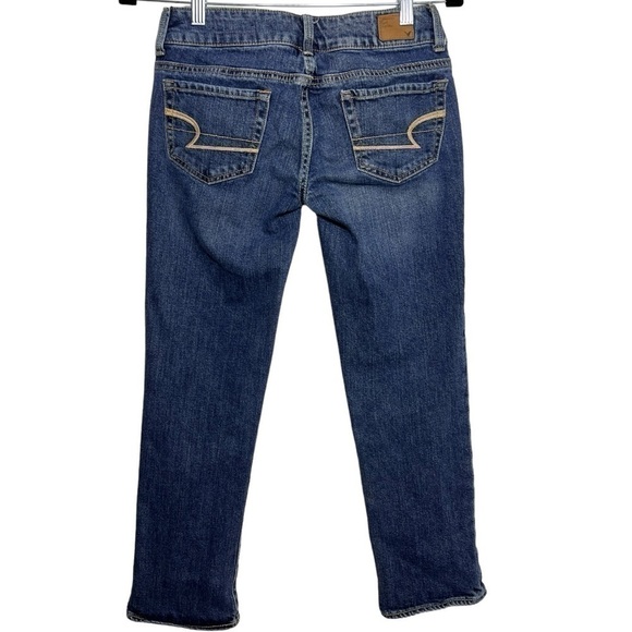 American Eagle Outfitters Artist Cropped Womens Size 0 Regular Darker Wash - Picture 2 of 7